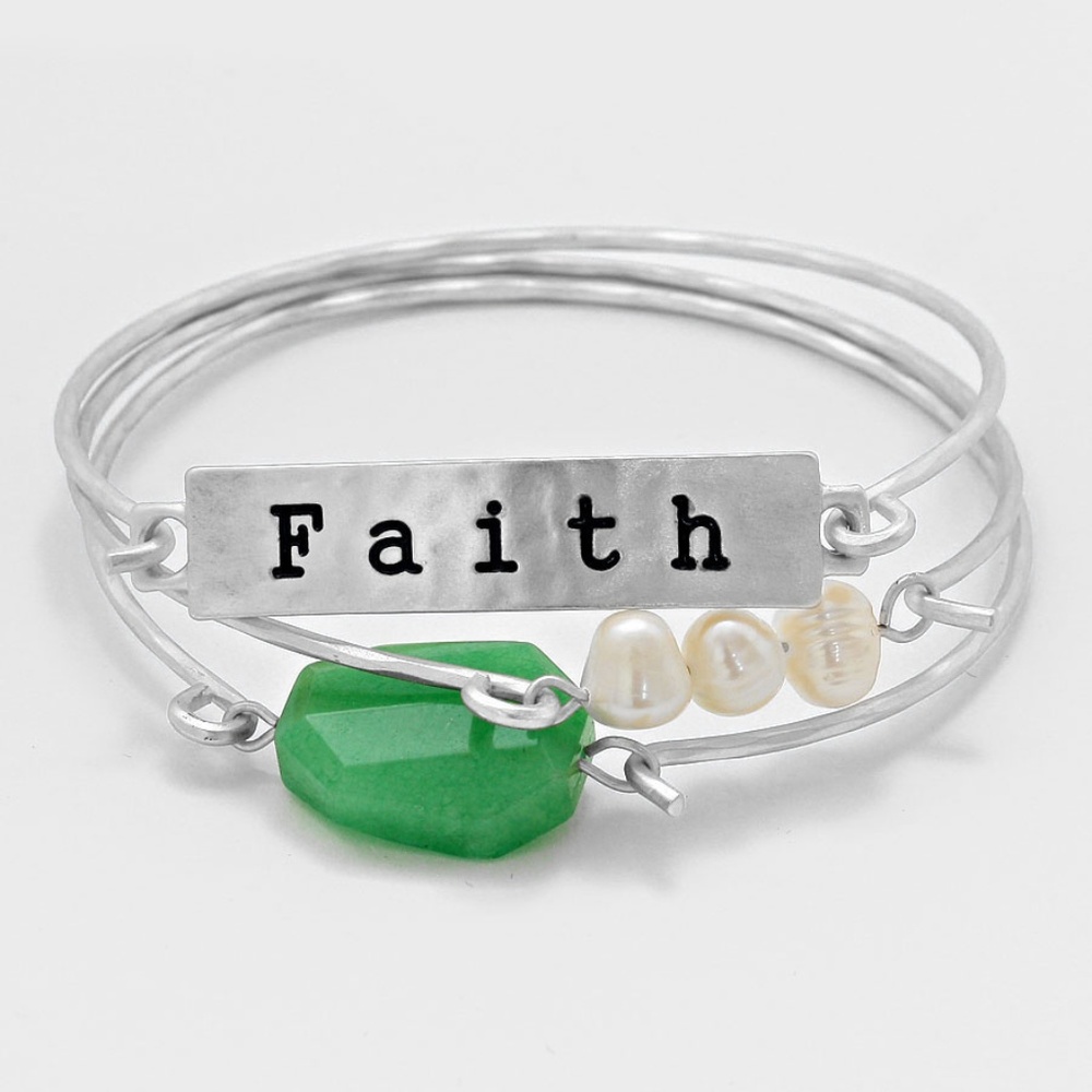 "Faith" Gemstone Stack Bracelet - image 1